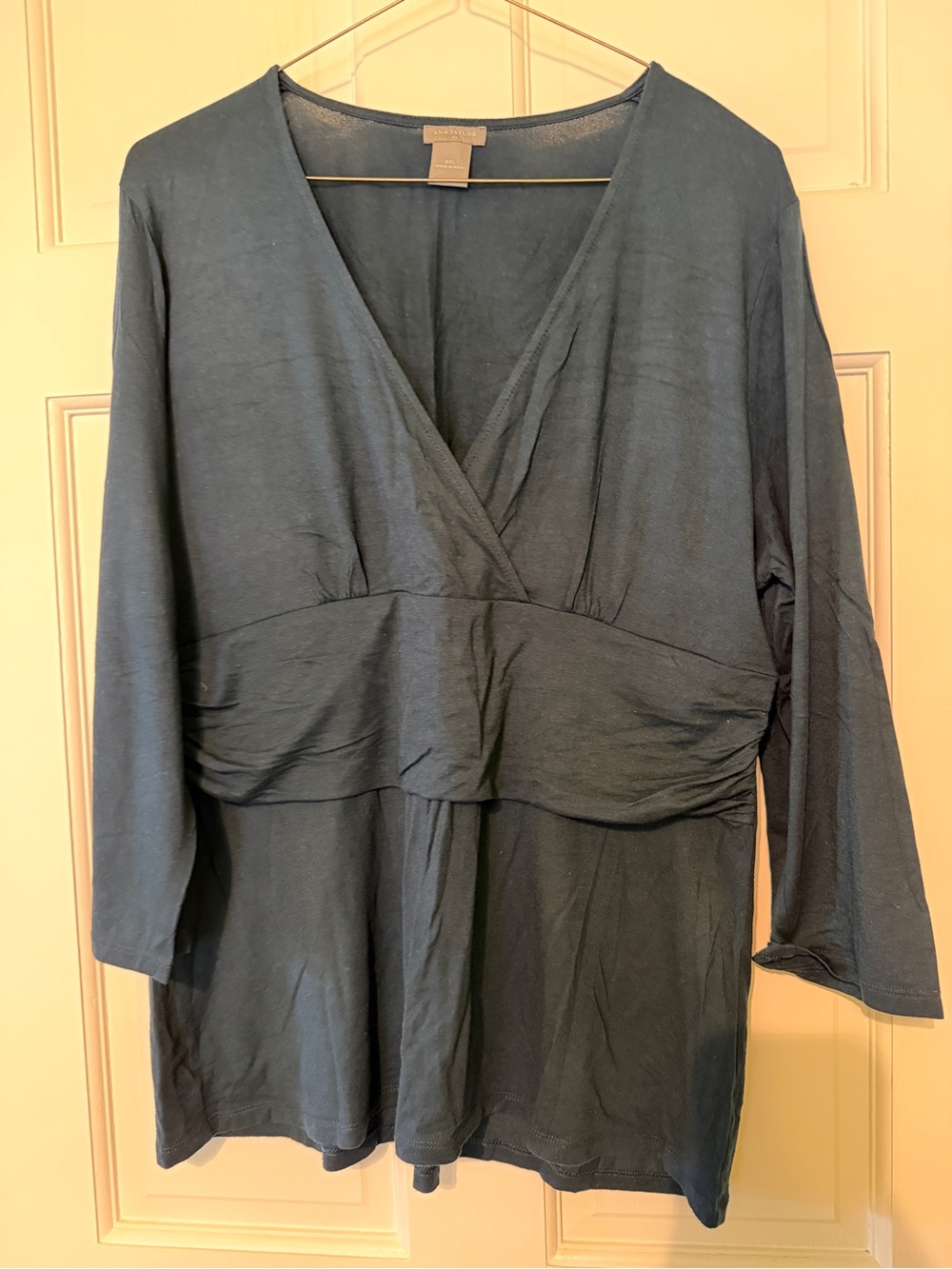 Ann Taylor Classic V-Neck Nursing Top in Deep Teal